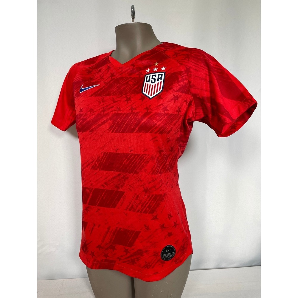 Team USA Soccer USWNT Nike Red Stadium Away Gold Star Jersey Women's SMALL - Picture 7 of 13